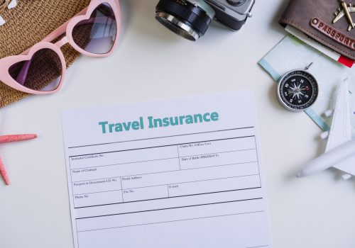 Travel accessories and items with Travel insurance application form